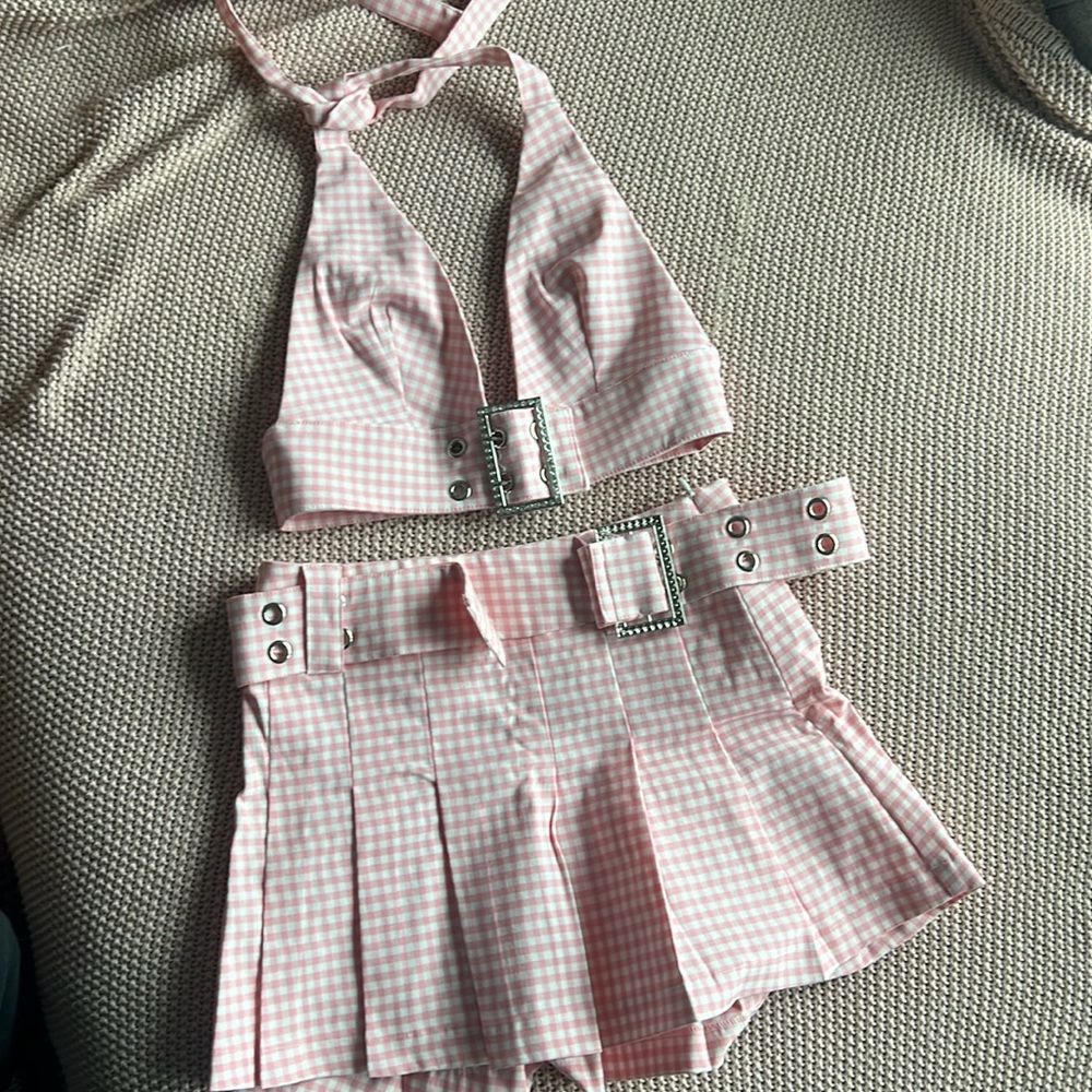 Pink gingham 2 piece
